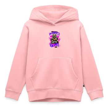 Purrfect Beats 1 - Kinder Premium Organic Hoodie - Rosa - Vorne - AI Model Kid Female (0cm)