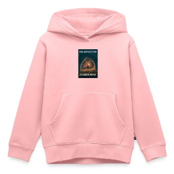 Dein Abenteuer! - Kinder Premium Organic Hoodie - Rosa - Vorne - AI Model Kid Female (0cm)
