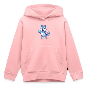 Confrontation de boules de neige : Délice de husky sibérien - Sweat Premium à capuche enfant bio - rose - Devant - AI Model Kid Female (0cm)