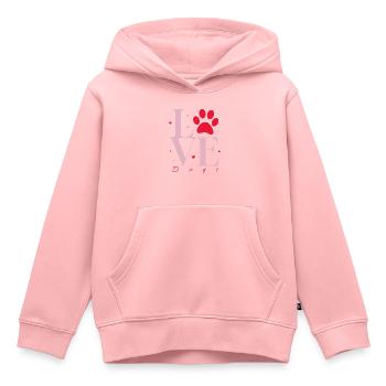 Amour de chien @ Markus - Sweat Premium à capuche enfant bio - rose - Devant - AI Model Kid Female (0cm)