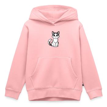 Süße Katze mit großen Augen - Kinder Premium Organic Hoodie - Rosa - Vorne - AI Model Kid Female (0cm)