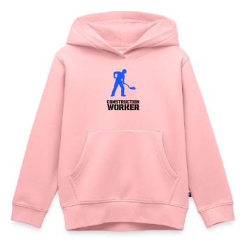 Ouvrier du bâtiment Ouvrier de chantier - Sweat Premium à capuche enfant bio - rose - Devant - AI Model Kid Female (0cm)