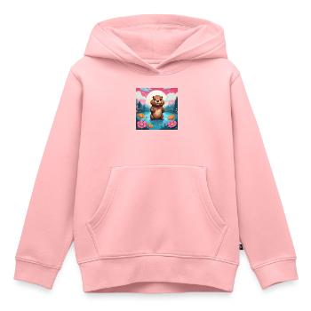 Bieber am See - Kinder Premium Organic Hoodie - Rosa - Vorne - AI Model Kid Female (0cm)
