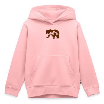 Bear Wildlife Mountains - Sweat Premium à capuche enfant bio - rose - Devant - AI Model Kid Female (0cm)