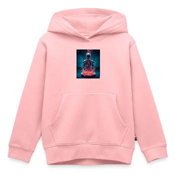 Diable - Sweat Premium à capuche enfant bio - rose - Devant - AI Model Kid Female (0cm)