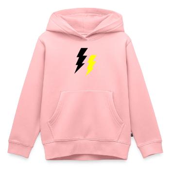 Tonnerre d’éclairs - Sweat Premium à capuche enfant bio - rose - Devant - AI Model Kid Female (0cm)