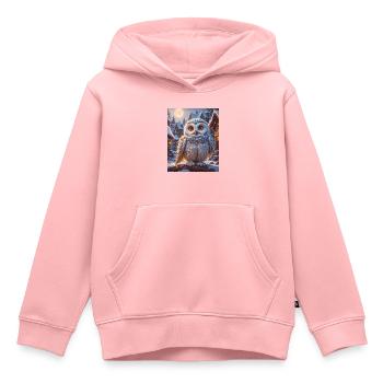Oiseaux super mignons – Harfang des neiges - Sweat Premium à capuche enfant bio - rose - Devant - AI Model Kid Female (0cm)