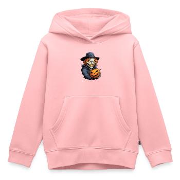 Sorcière d’Halloween citrouille effrayante avec des extrémités lumineuses - Sweat Premium à capuche enfant bio - rose - Devant - AI Model Kid Female (0cm)