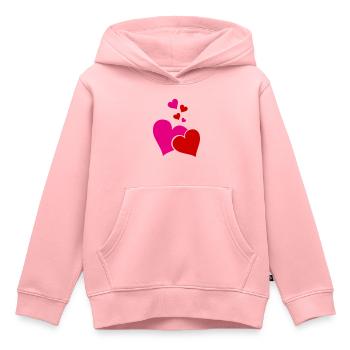 Hearts - Kinder Premium Organic Hoodie - Rosa - Vorne - AI Model Kid Female (0cm)