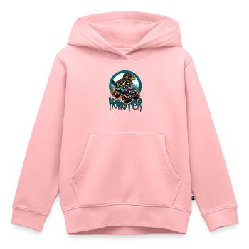 T-Rex Dino Tyrannosaurus Rex auf Monstertruck - Kinder Premium Organic Hoodie - Rosa - Vorne - AI Model Kid Female (0cm)