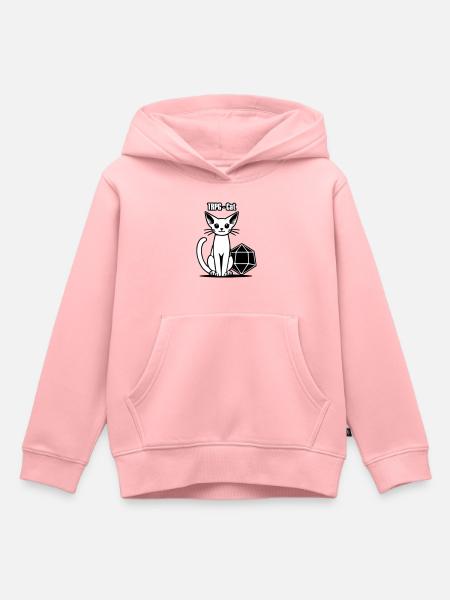 RPG Elven Katze & Würfel - Gatto Truppo - Premium børne hættetrøje økologisk - rosa