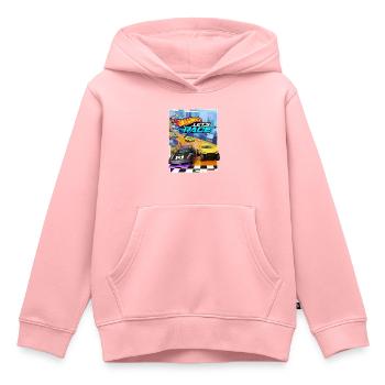 Hot Wheels Design Let's Race - Sweat Premium à capuche enfant bio - rose - Devant - AI Model Kid Female (0cm)