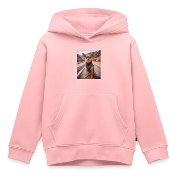 super mignon chiens victimes de la mode Chihuahua motard - Sweat Premium à capuche enfant bio - rose - Devant - AI Model Kid Female (0cm)