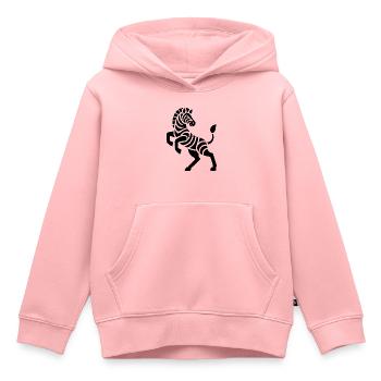 Zebra Silhouette Kunststück Minimal Design - Kinder Premium Organic Hoodie - Rosa - Vorne - AI Model Kid Female (0cm)
