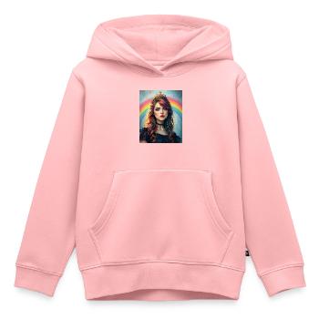 Rainbow Punk Princess - Kinder Premium Organic Hoodie - Rosa - Vorne - AI Model Kid Female (0cm)