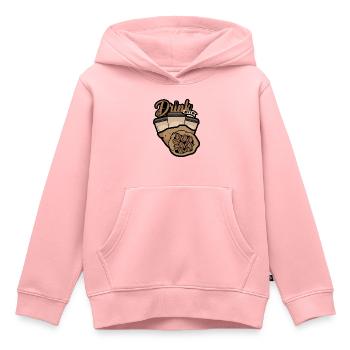 Une Pause café - Sweat Premium à capuche enfant bio - rose - Devant - AI Model Kid Female (0cm)