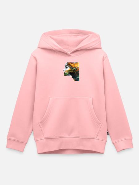 Fluidkunst Gesichtsmotiv - Kinder Premium Organic Hoodie - Rosa