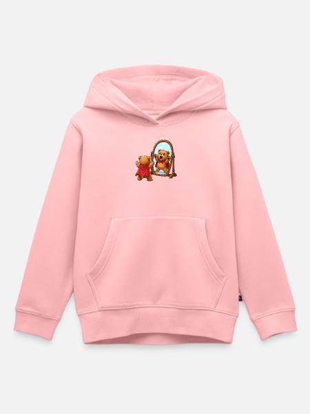 Mutiger Bärenheld im Spiegel - Kinder Premium Organic Hoodie - Rosa