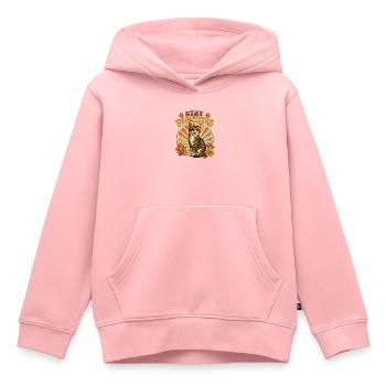 Stay Pawsitive Katze - Kinder Premium Organic Hoodie - Rosa - Vorne - AI Model Kid Female (0cm)