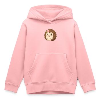 Hedgehog Flower Friend – Igel mit Blume - Kinder Premium Organic Hoodie - Rosa - Vorne - AI Model Kid Female (0cm)