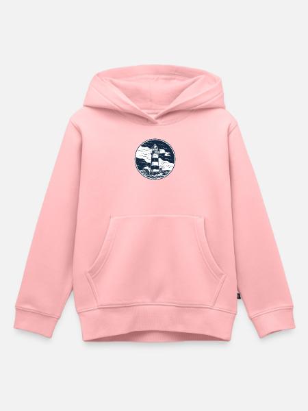 Leuchtturm Kreisbadge mit Wellen - Kinder Premium Organic Hoodie - Rosa