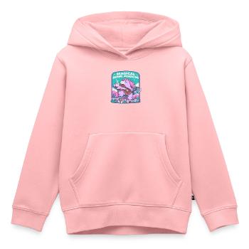 Magische Einhorn vor Bedrohung - Kinder Premium Organic Hoodie - Rosa - Vorne - AI Model Kid Female (0cm)
