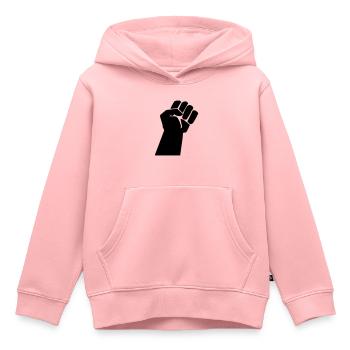 revolt fist - Sweat Premium à capuche enfant bio - rose - Devant - AI Model Kid Female (0cm)