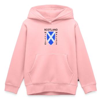 Ecosse William Wallace II - Sweat Premium à capuche enfant bio - rose - Devant - AI Model Kid Female (0cm)