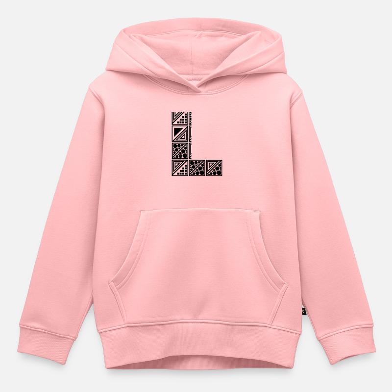 Buchstabe L - Kinder Premium Organic Hoodie - Rosa