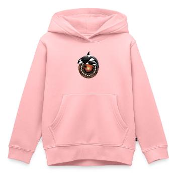 Orque orque - Sweat Premium à capuche enfant bio - rose - Devant - AI Model Kid Female (0cm)