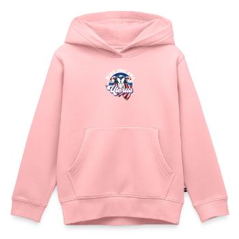 Occupez-vous de votre propre utérus - Sweat Premium à capuche enfant bio - rose - Devant - AI Model Kid Female (0cm)