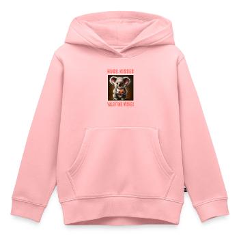 Câlins Bisous et souhaits Valentin - Sweat Premium à capuche enfant bio - rose - Devant - AI Model Kid Female (0cm)