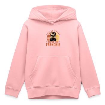 Life is Short so spoil your Frenchie - Kinder Premium Organic Hoodie - Rosa - Vorne - AI Model Kid Female (0cm)
