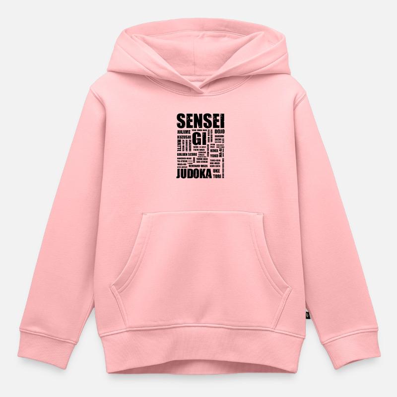 Judo - Sweat Premium à capuche enfant bio - rose