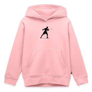 Boxe - Sweat Premium à capuche enfant bio - rose - Devant - AI Model Kid Female (0cm)