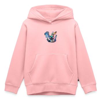 Cool Bunny With Sunglasses And Smoke - Kids Premium Organic Hoodie - rose - Front - AI Model Kid Female (0cm)