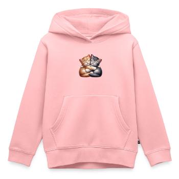 Zwei Kuschelnde Kätzchen in Liebevoller Umarmung - Kinder Premium Organic Hoodie - Rosa - Vorne - AI Model Kid Female (0cm)