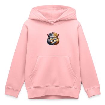 Zwei Kuschelnde Kätzchen in Liebevoller Umarmung - Kinder Premium Organic Hoodie - Rosa - Vorne - AI Model Kid Female (0cm)