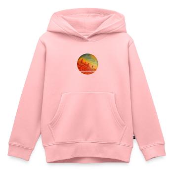 DESIGNED BY BACTERIA Edition 3 - Sweat Premium à capuche enfant bio - rose - Devant - AI Model Kid Female (0cm)