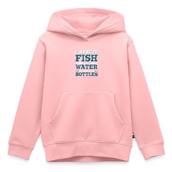 pêche pêche pêche - Sweat Premium à capuche enfant bio - rose - Devant - AI Model Kid Female (0cm)