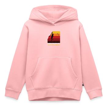 Free Solo Klettern Bergsteigen Freiklettern Felsen - Kinder Premium Organic Hoodie - Rosa - Vorne - AI Model Kid Female (0cm)
