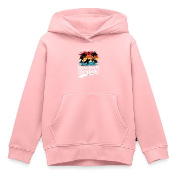 Malibu Surfing California Surfer Beach - Sweat Premium à capuche enfant bio - rose - Devant - AI Model Kid Female (0cm)