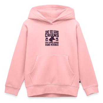 Vie Sans Chiens C'est Comme Danser Sans Musique - Sweat Premium à capuche enfant bio - rose - Devant - AI Model Kid Female (0cm)