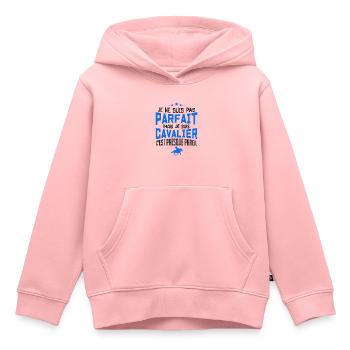 pas parfait mais cavalier - Sweat Premium à capuche enfant bio - rose - Devant - AI Model Kid Female (0cm)