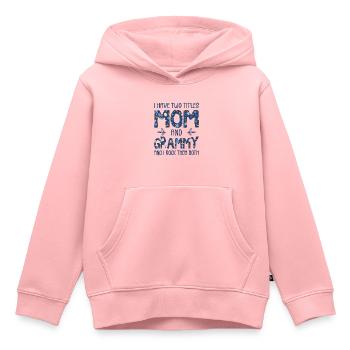 Ich habe zwei Titel, Mutter und Grammy - Kinder Premium Organic Hoodie - Rosa - Vorne - AI Model Kid Female (0cm)
