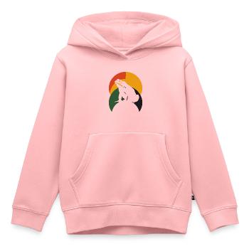 Grenouille Croasse Grenouille Prince - Sweat Premium à capuche enfant bio - rose - Devant - AI Model Kid Female (0cm)