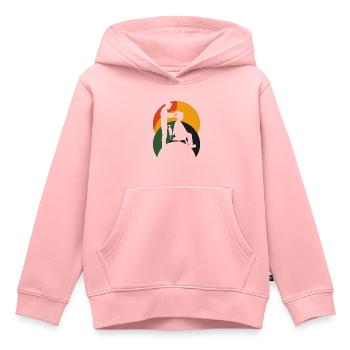 Coiffeur Apprenti Coiffeur - Sweat Premium à capuche enfant bio - rose - Devant - AI Model Kid Female (0cm)