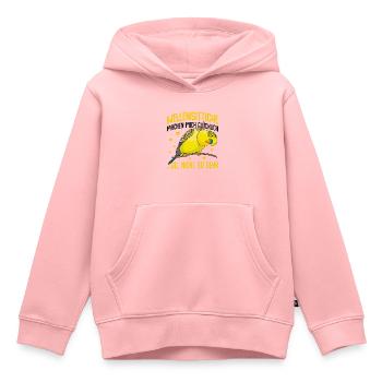 Wellensittich - Kinder Premium Organic Hoodie - Rosa - Vorne - AI Model Kid Female (0cm)