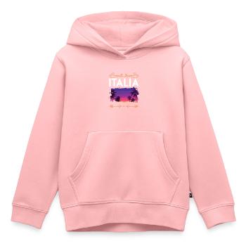 Italia - Kids Premium Organic Hoodie - rose - Front - AI Model Kid Female (0cm)