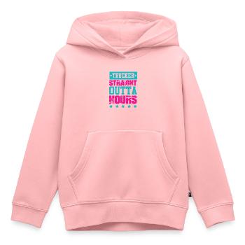 trucker straight outta - Kinder Premium Organic Hoodie - Rosa - Vorne - AI Model Kid Female (0cm)